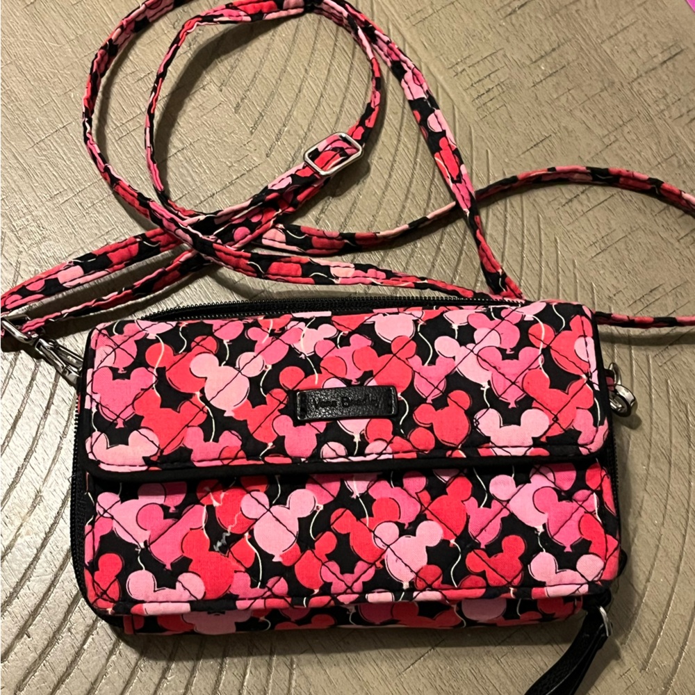 Vera Bradley Pink and Black Quilted Crossbody Bag #disney